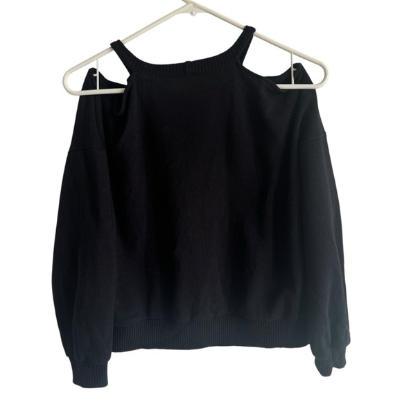 Maeve Anthropologie Cold Shoulder Black Sweatshirt, Size S - Picture 7 of 8